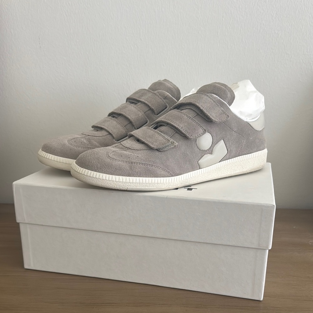 Isabel Marant Gray Velcro Strap Sneakers